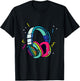 Music Sound Headphones DJ Funny Gift Disk Jockey T-Shirt - T-Shirt | Black