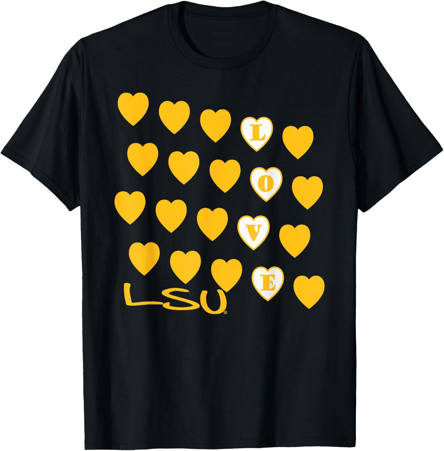 LSU Tigers Valentine Love Purple Officially Licensed T-Shirt - T-Shirt | Black