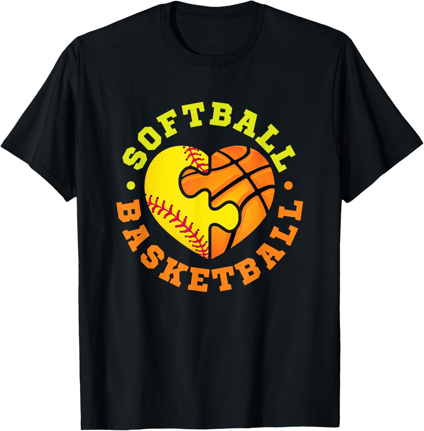 Softball Basketball T-Shirt - T-Shirt | Black
