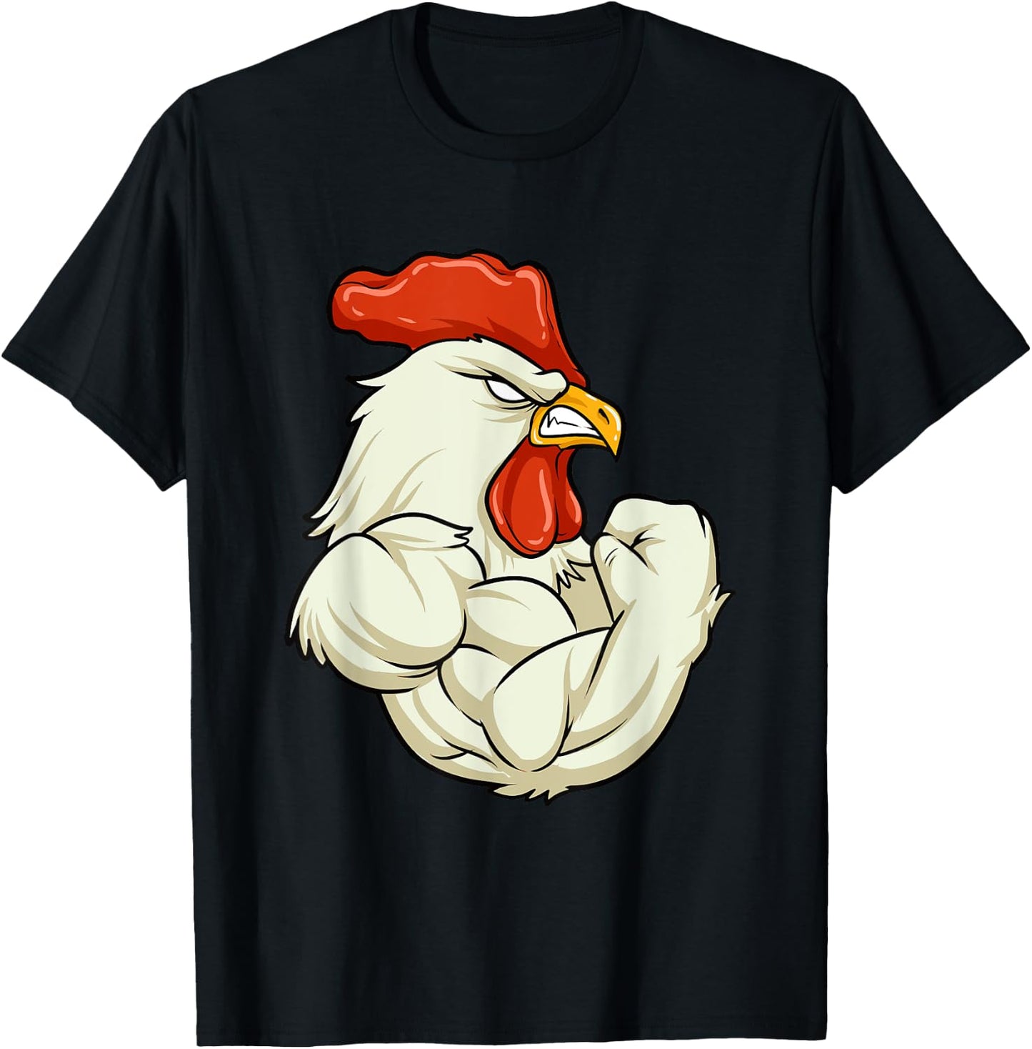 Rooster At The Gym - Muscle Fitness Training Bodybuilder T-Shirt - T-Shirt | Black