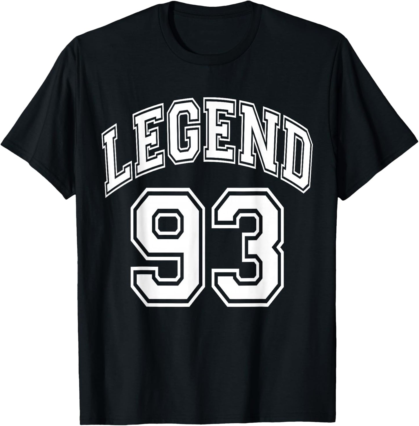 Legend 93 Years Old Number Team 93rd Birthday 1993 T-Shirt - T-Shirt | Black