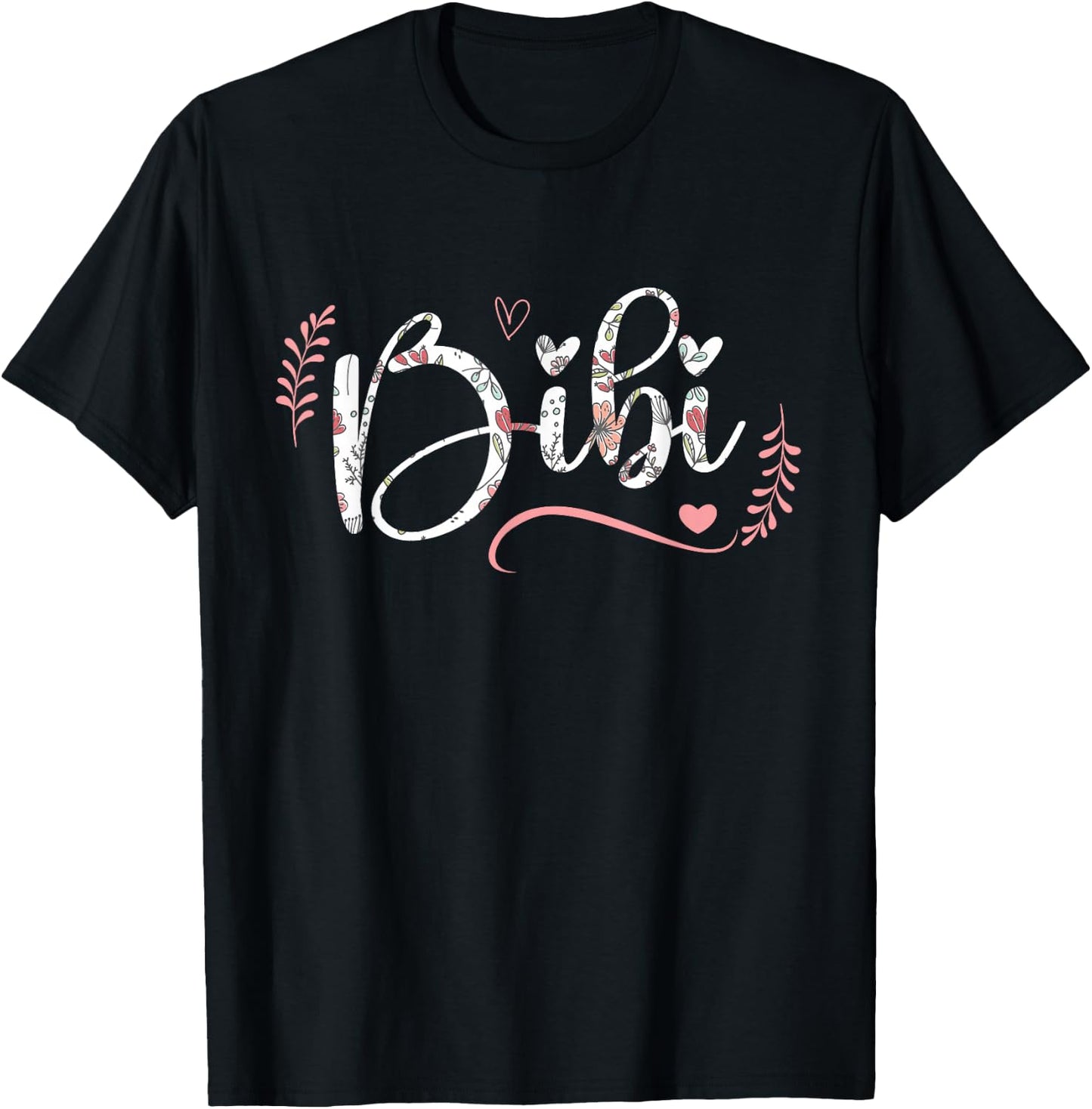 Bibi Floral Grandma Christmas Mother's Day Grandparents T-Shirt - T-Shirt | Black