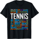 Tennis Lover Words T Shirt Gift Players and Coaches T-Shirt - T-Shirt | Black