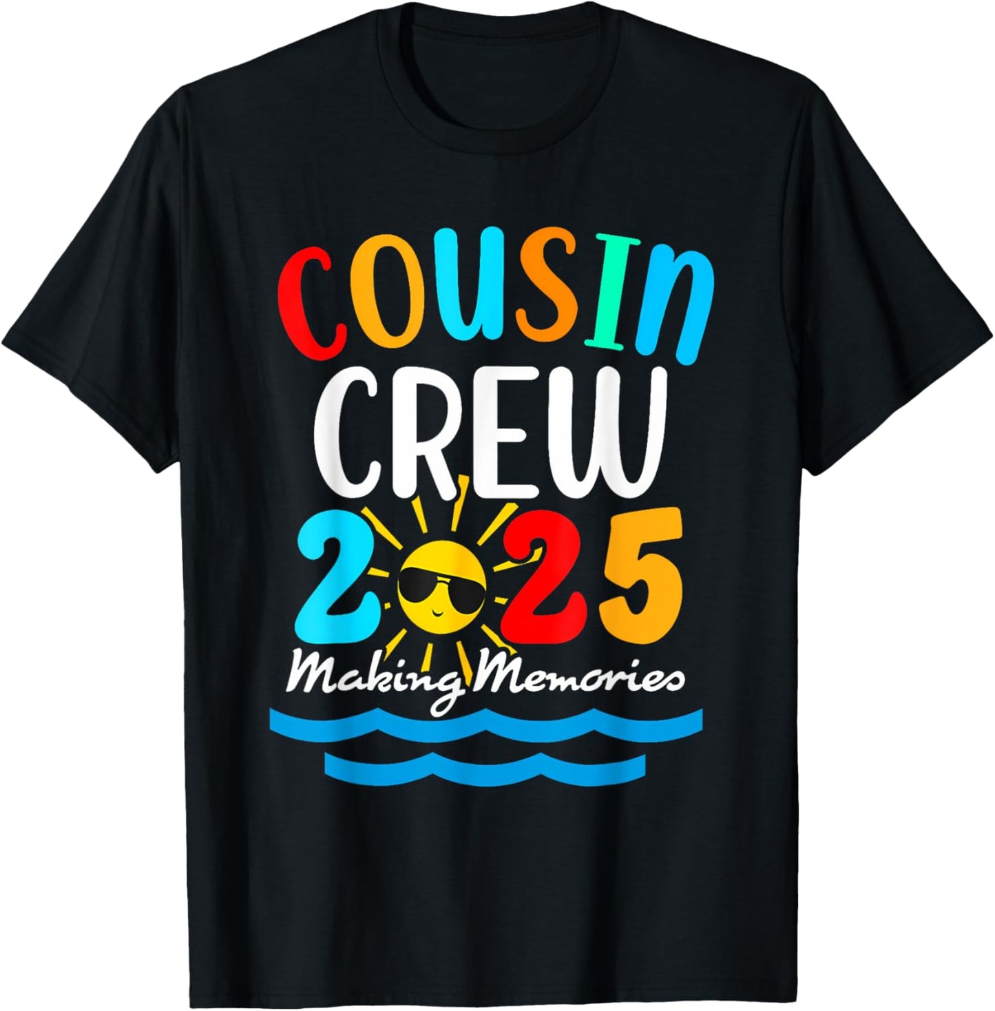 Cousin crew 2025 Summer Vacation Beach Family Trips Matching T-Shirt - T-Shirt | Black