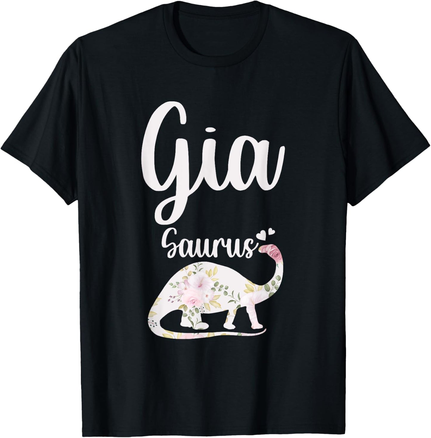 Gia Saurus Grandma Mother's Day Thanksgiving Christmas T-Shirt - T-Shirt | Black