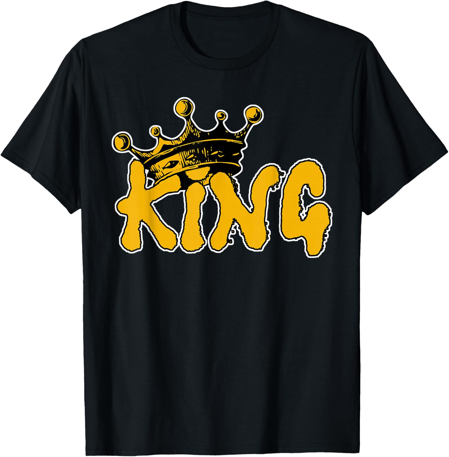 King Crown Gold - Graffiti Design T-Shirt - T-Shirt | Black