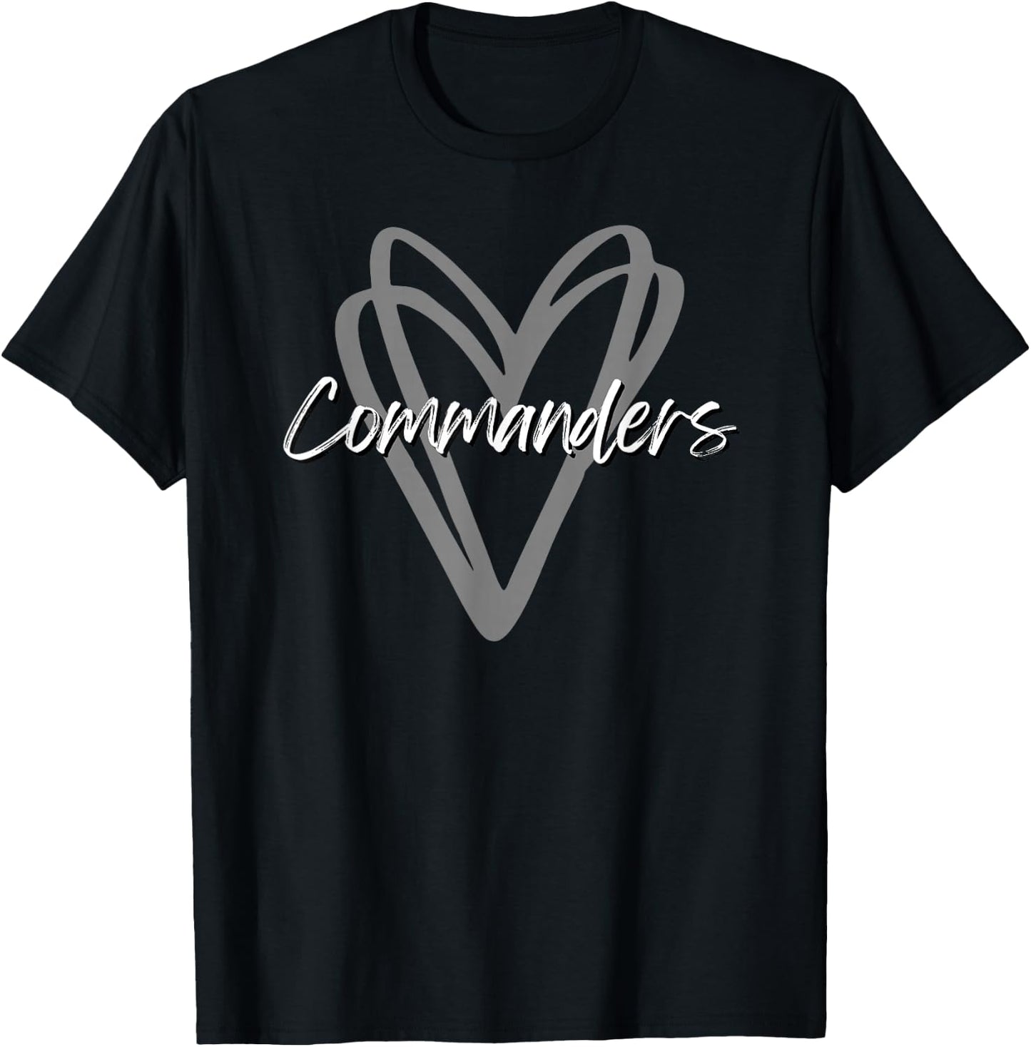 Commanders Washington County Heart Doodle HS T-Shirt - T-Shirt | Black