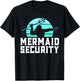 Mermaid Security Vintage Water Polo Shirts Men Swim Gift T-Shirt - T-Shirt | Black