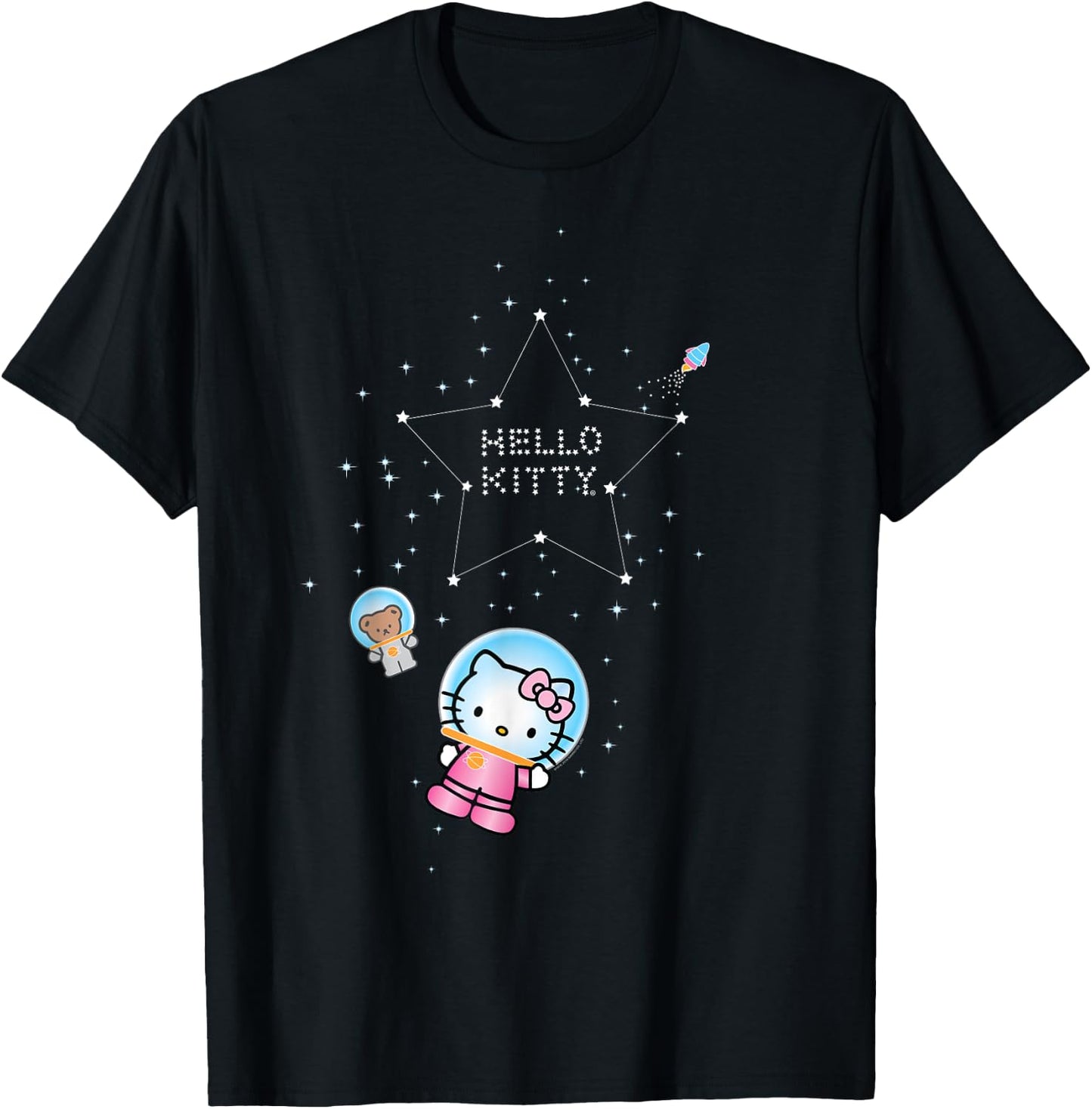 Hello Kitty Constellation Stars Astronaut T-Shirt - T-Shirt | Black