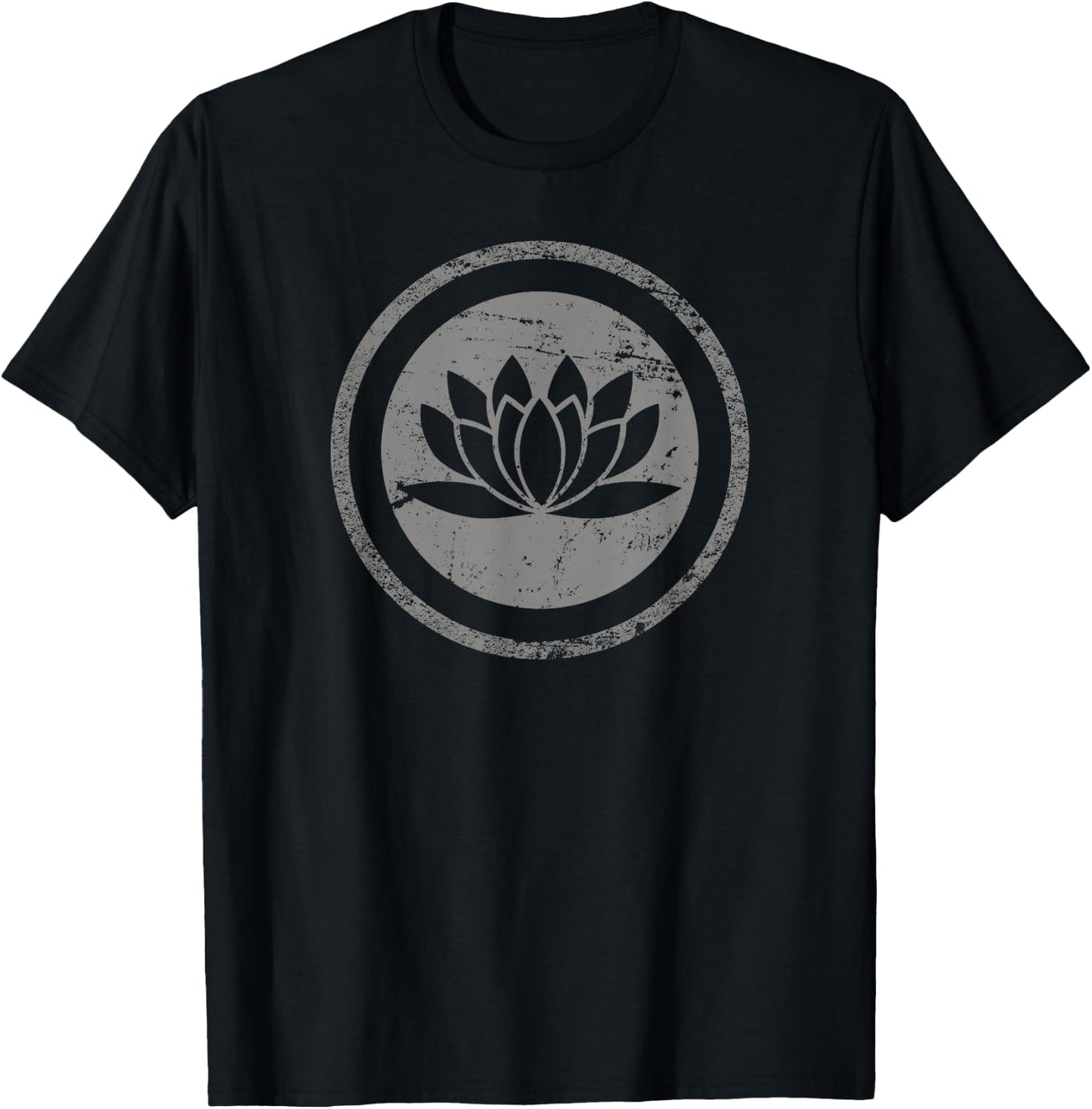 Vintage Lotus Shirt, Buddhist Shirt & Women T-Shirt - T-Shirt | Black
