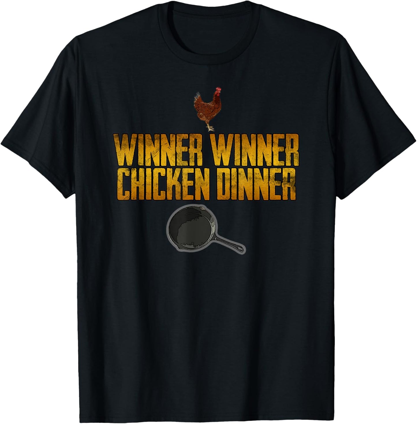 Winner Winner Chicken Dinner , gamer, gaming, pc T-Shirt - T-Shirt | Black