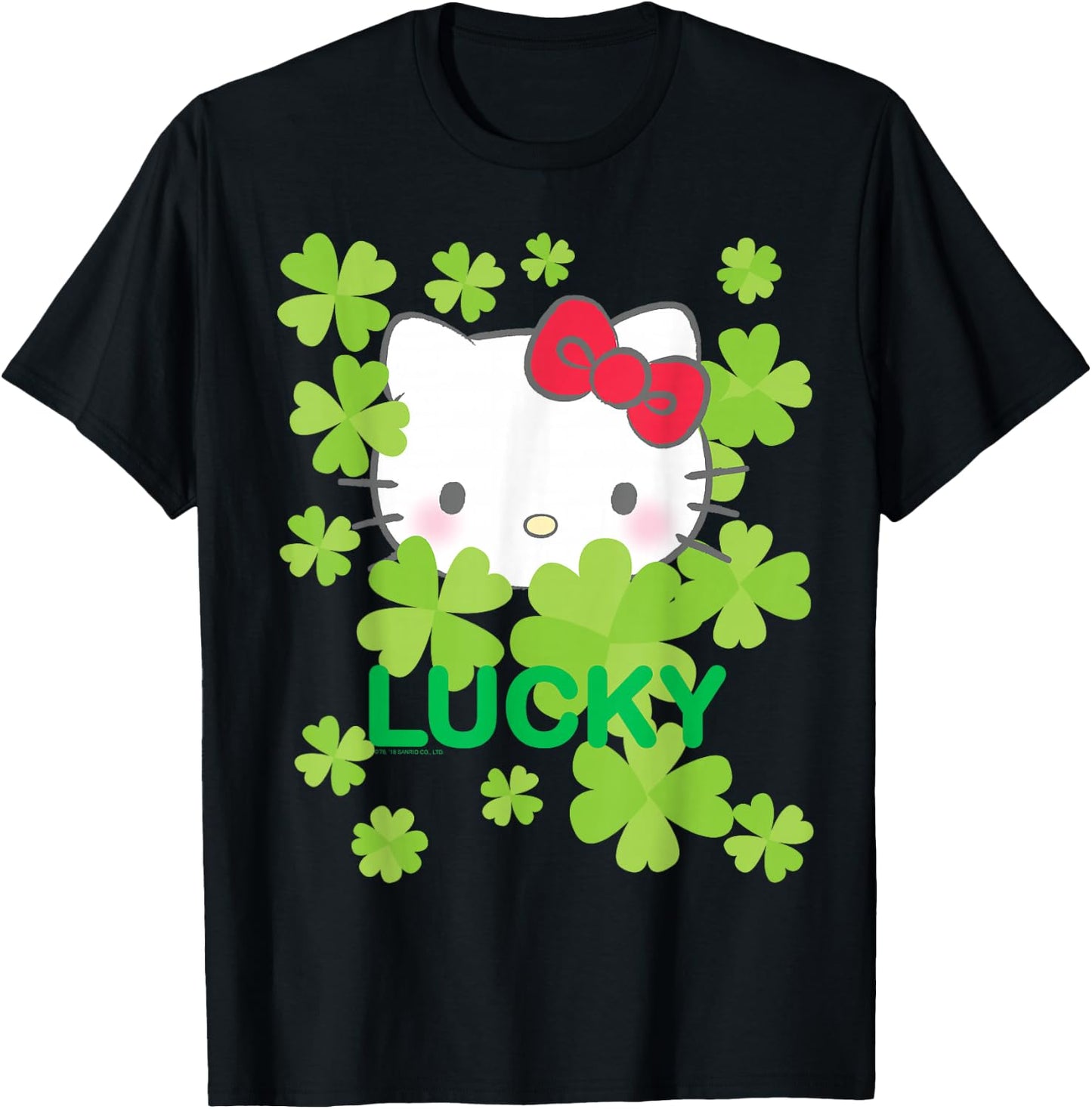 Hello Kitty Lucky Clover St. Patrick's Day Shirt T-Shirt - T-Shirt | Black