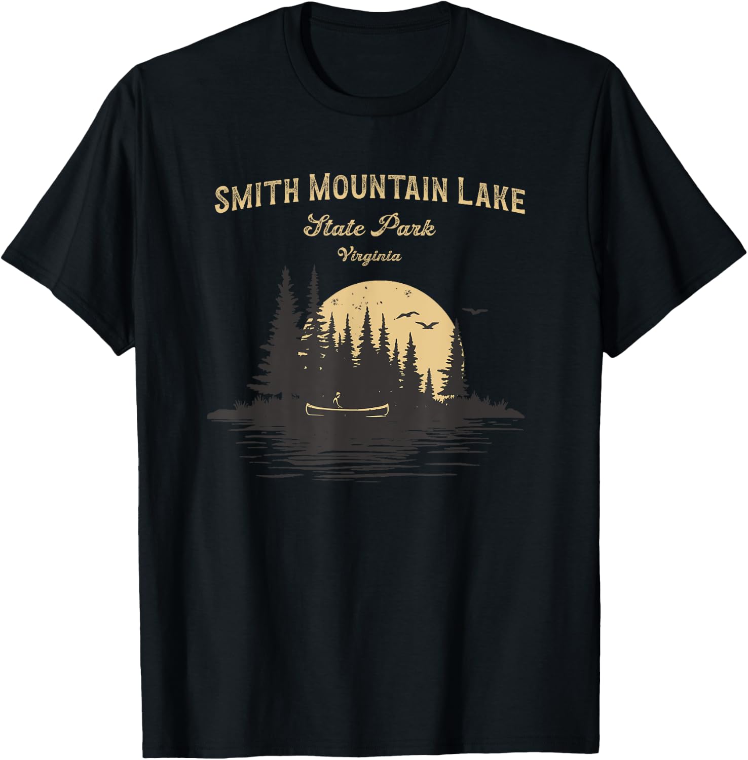 Smith Mountain Lake State Park Virginia Lake River Canoe T-Shirt - T-Shirt | Black