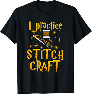 I Practice Stitch Craft Cross Stitch Funny Gift T-Shirt - T-Shirt | Black