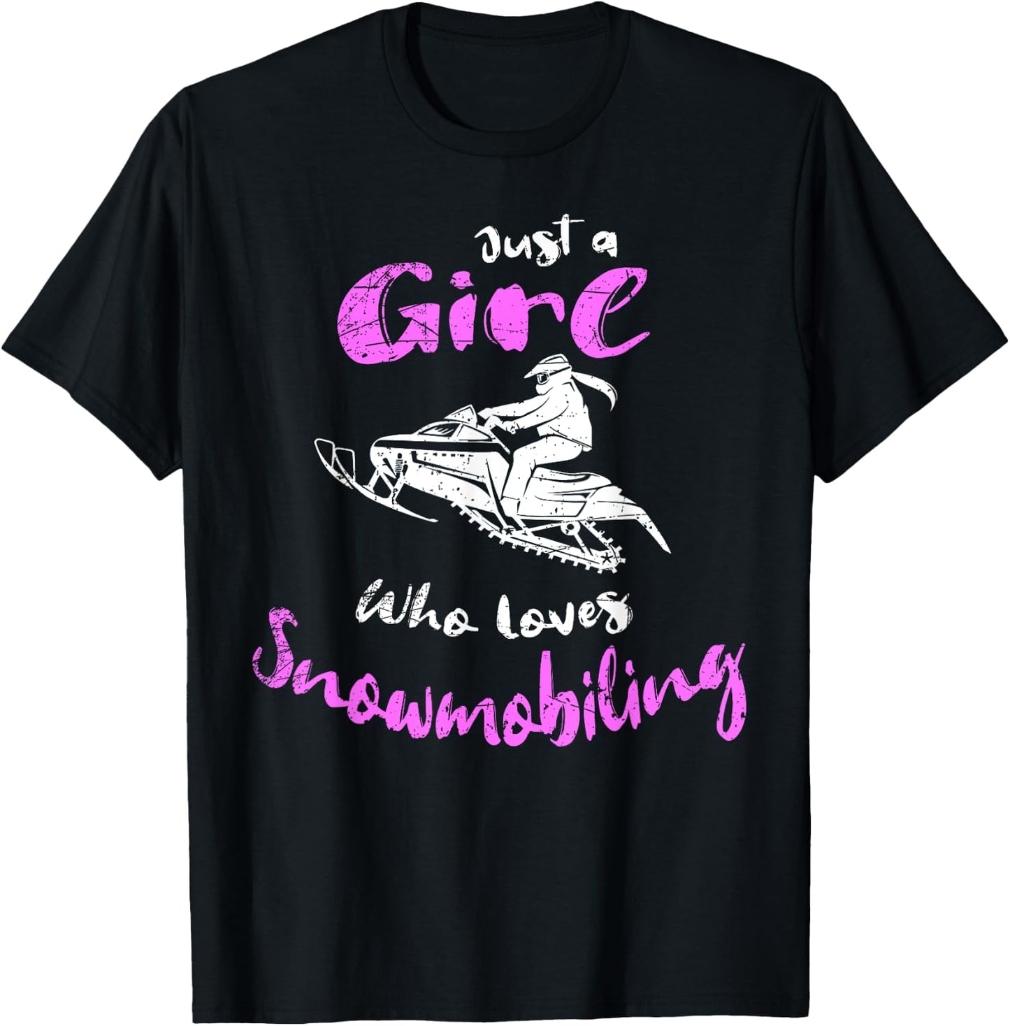 Just A Girl Who Loves Snowmobiling Snowmobile Girl Costume T-Shirt - T-Shirt | Black