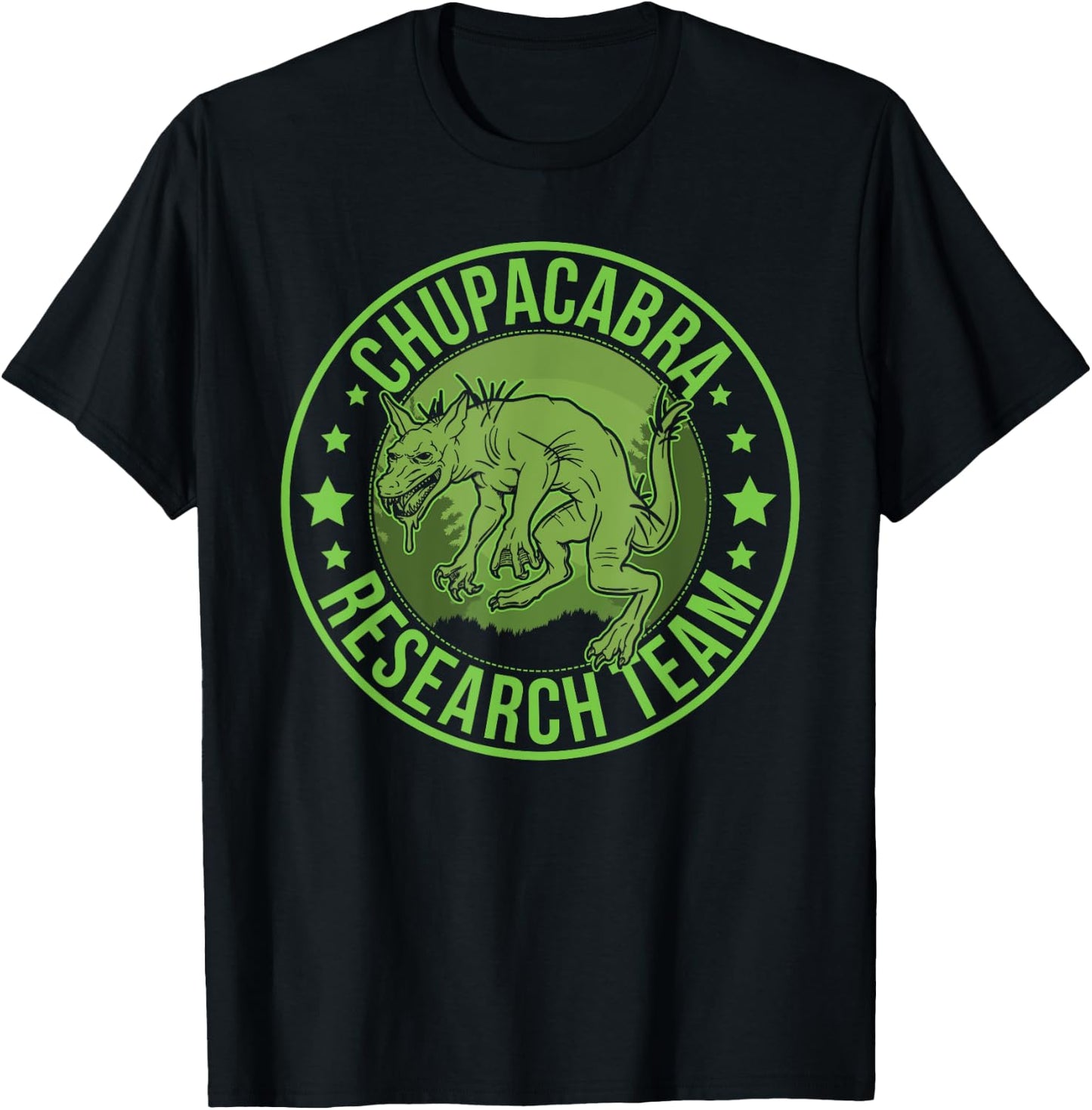 Chupacabra Hide & Seek Research Team Champion Cryptid T-Shirt - T-Shirt | Black