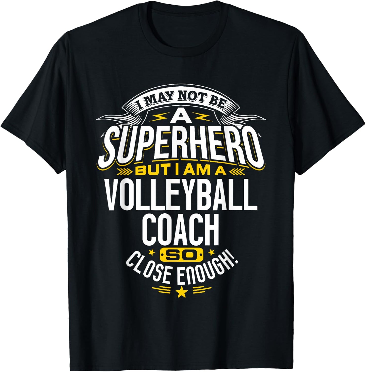 Volleyball Coach Gift Superhero Volleyball Shirt T-Shirt - T-Shirt | Black
