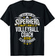 Volleyball Coach Gift Superhero Volleyball Shirt T-Shirt - T-Shirt | Black