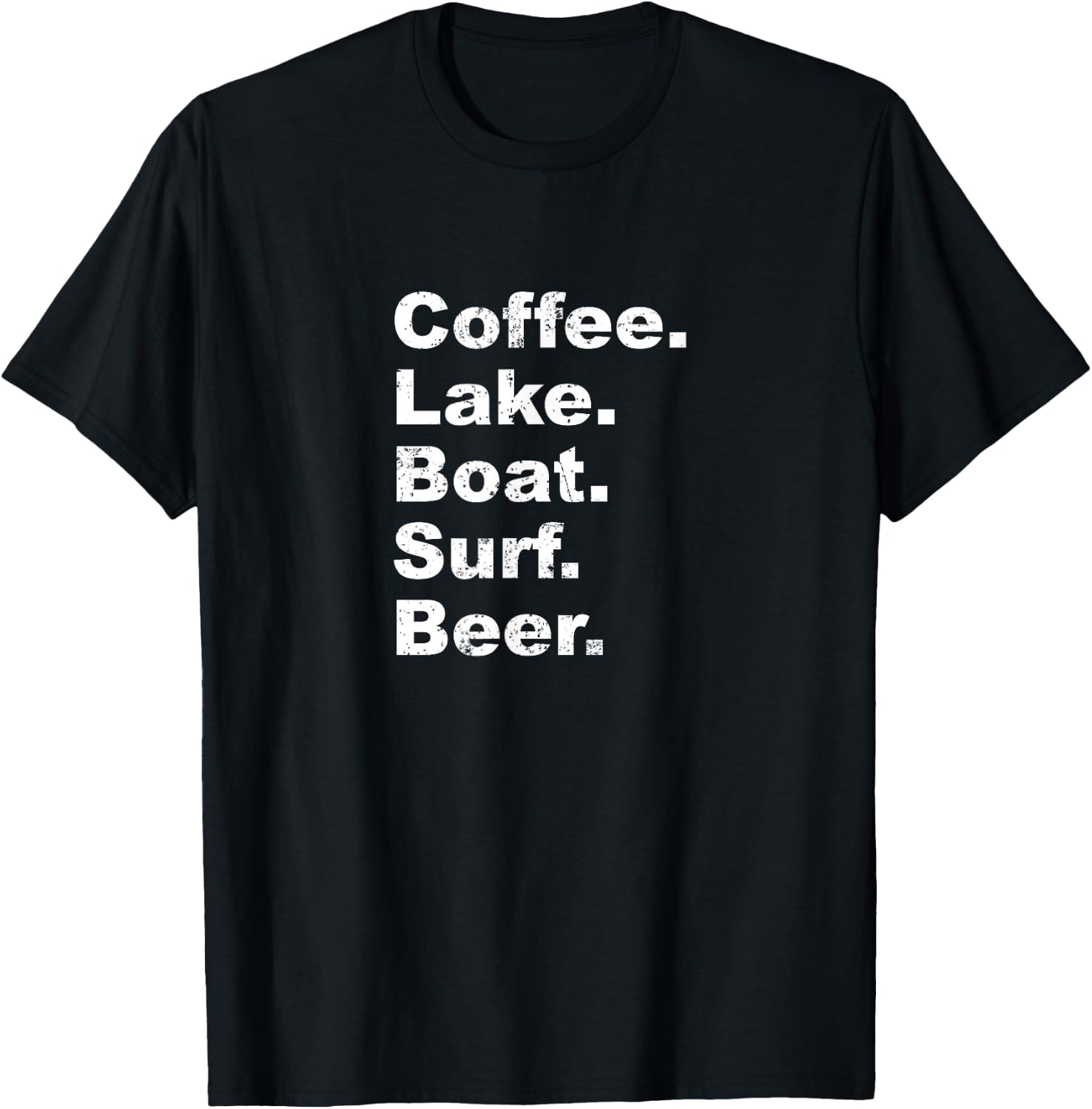 Wake Surf Wakesurfing Shirt Coffee Lake Boat Surf Beer T-Shirt - T-Shirt | Black