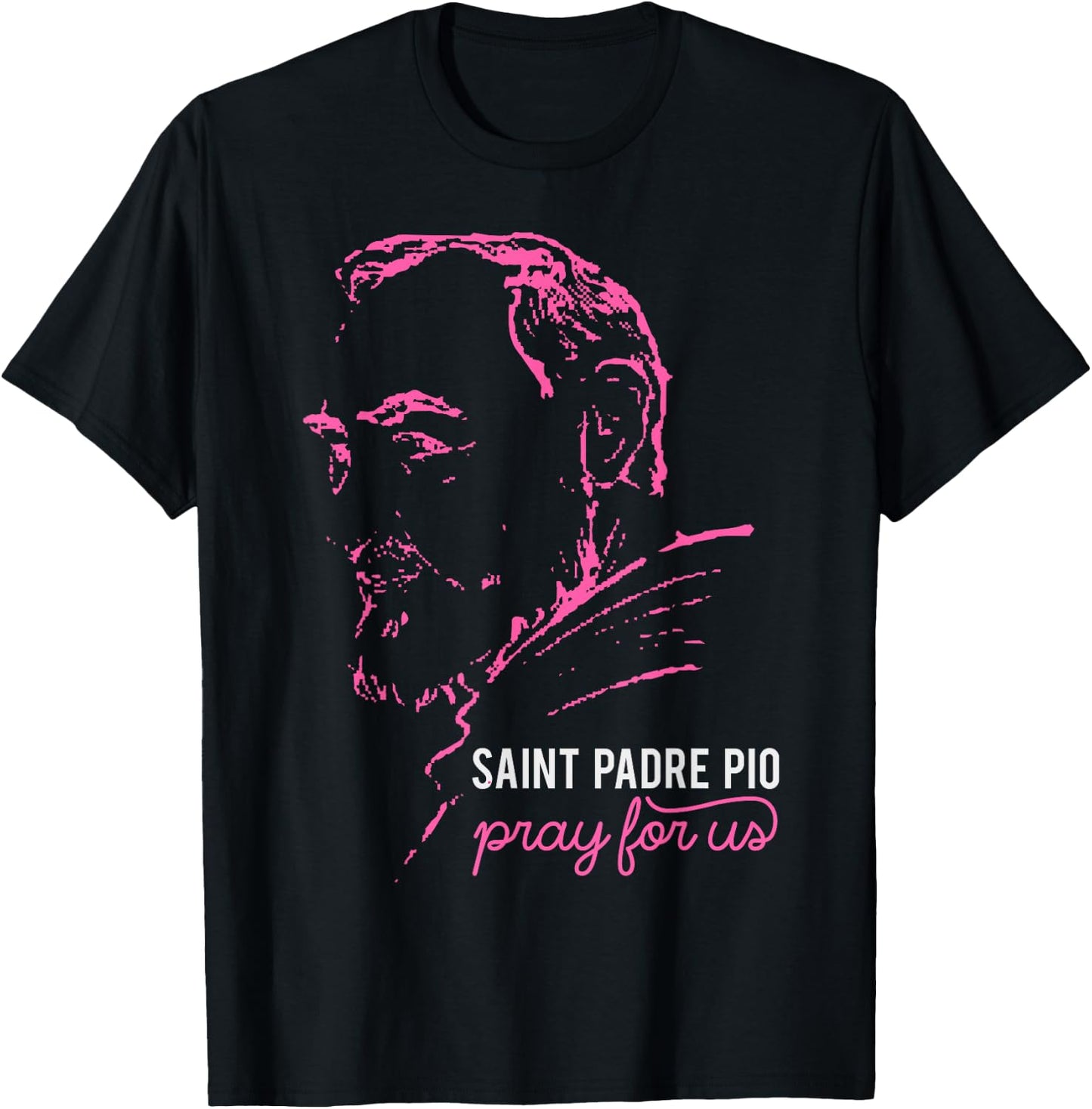 Religious Catholic St Padre Pio Of Pietrelcina T-Shirt - T-Shirt | Black
