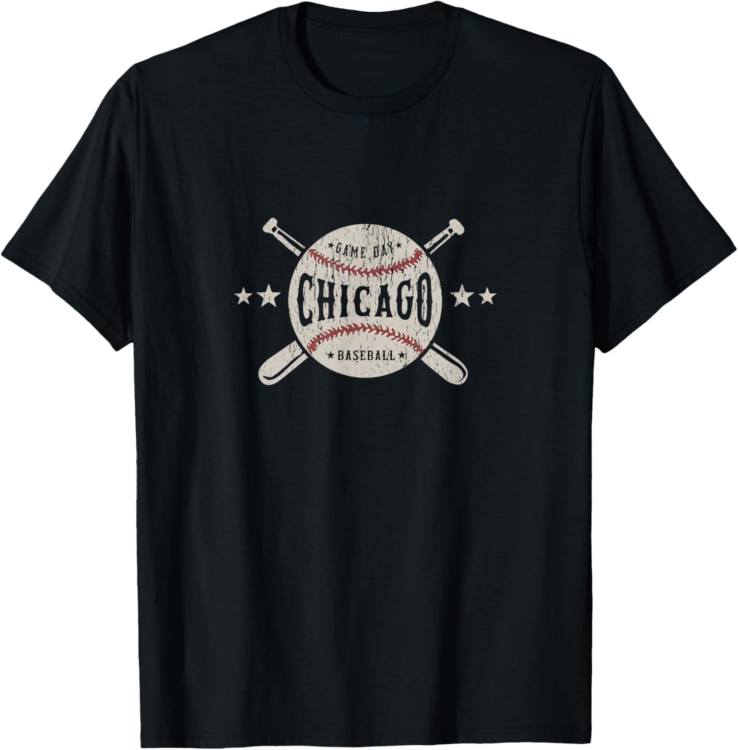 Chicago Illinois IL Vintage Baseball T-Shirt - T-Shirt | Black
