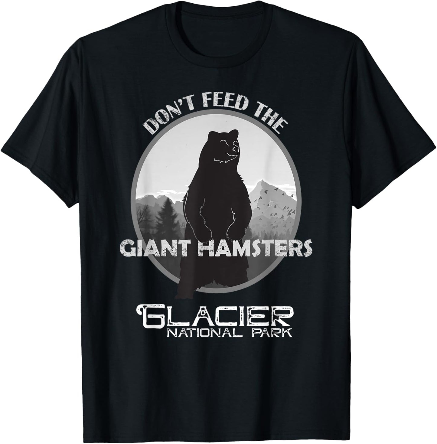Funny Glacier National Park Grizzly Brown Bear Souvenir Gift T-Shirt - T-Shirt | Black
