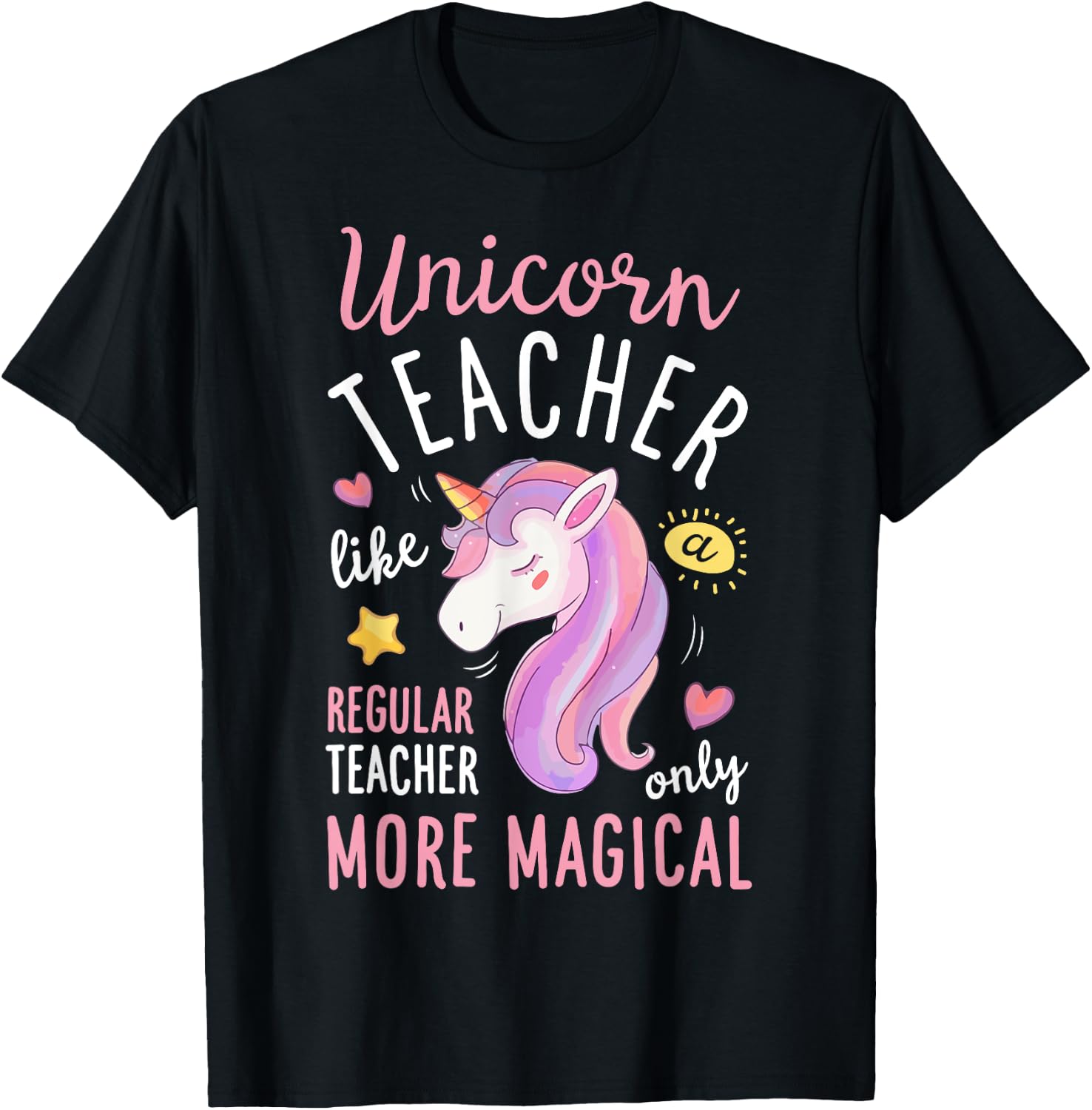 Unicorn Teacher Funny Women Teachers Back To School Gifts T-Shirt - T-Shirt | Black