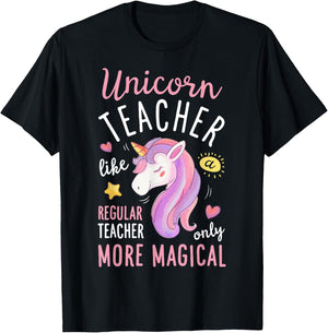 Unicorn Teacher Funny Women Teachers Back To School Gifts T-Shirt - T-Shirt | Black