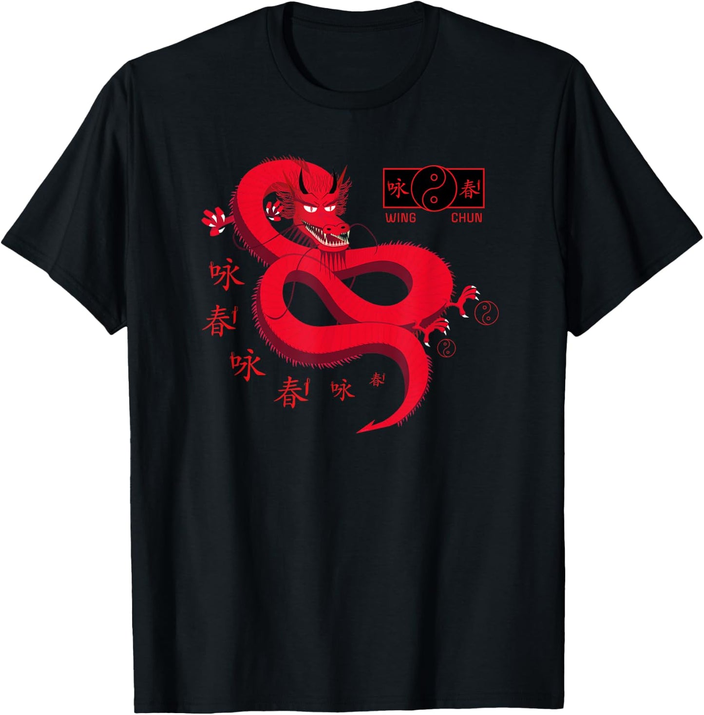 Dragon Wing Chun Kung Fu T-Shirt - T-Shirt | Black