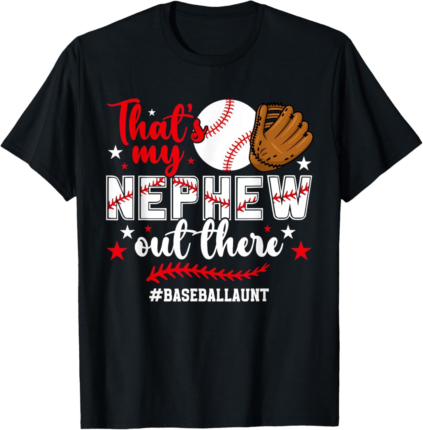 That's My Nephew Baseball Aunt of A Baseball Player Auntie T-Shirt - T-Shirt | Black