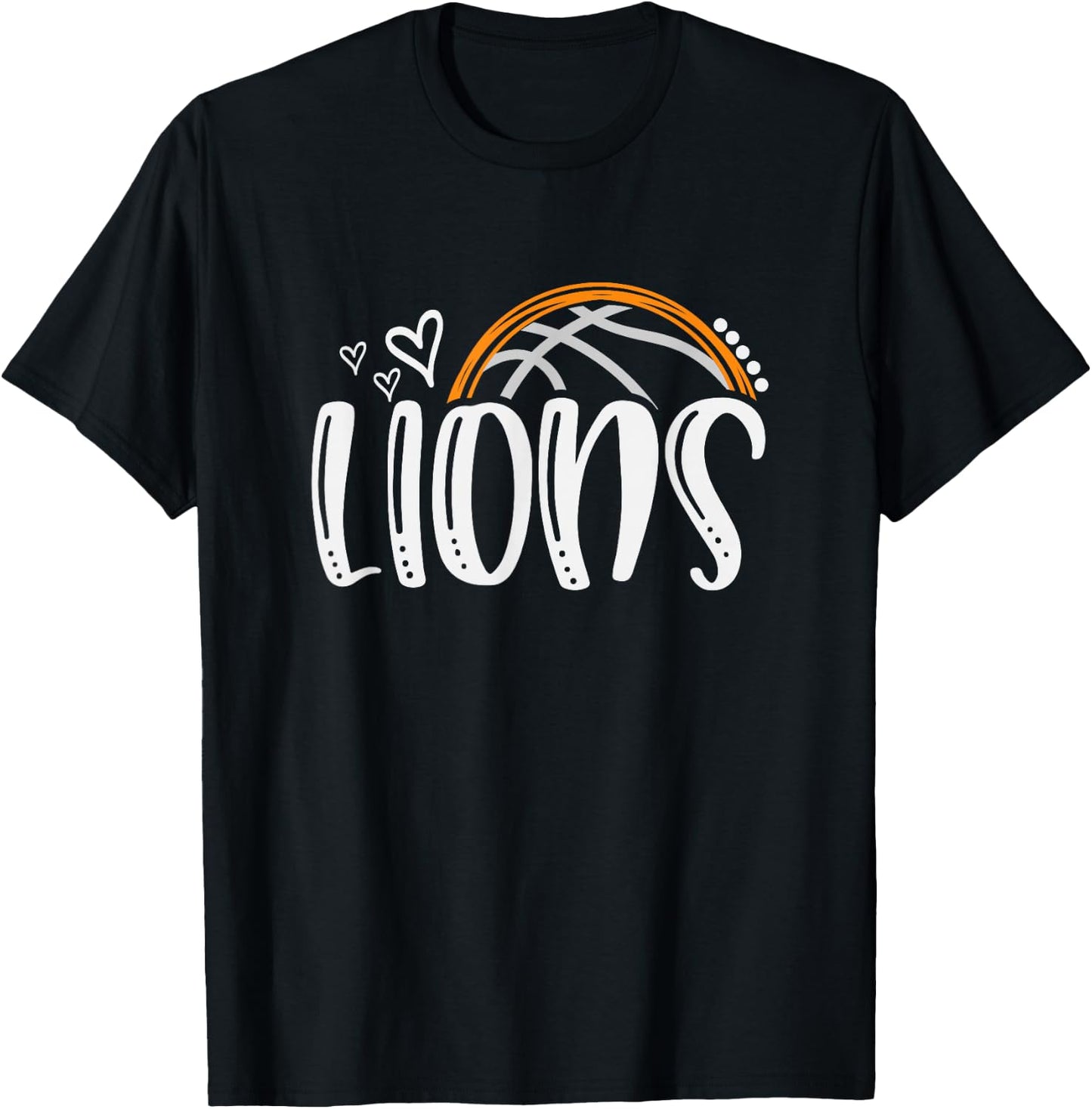 Basketball Lions School Sports Fan Team Spirit T-Shirt - T-Shirt | Black