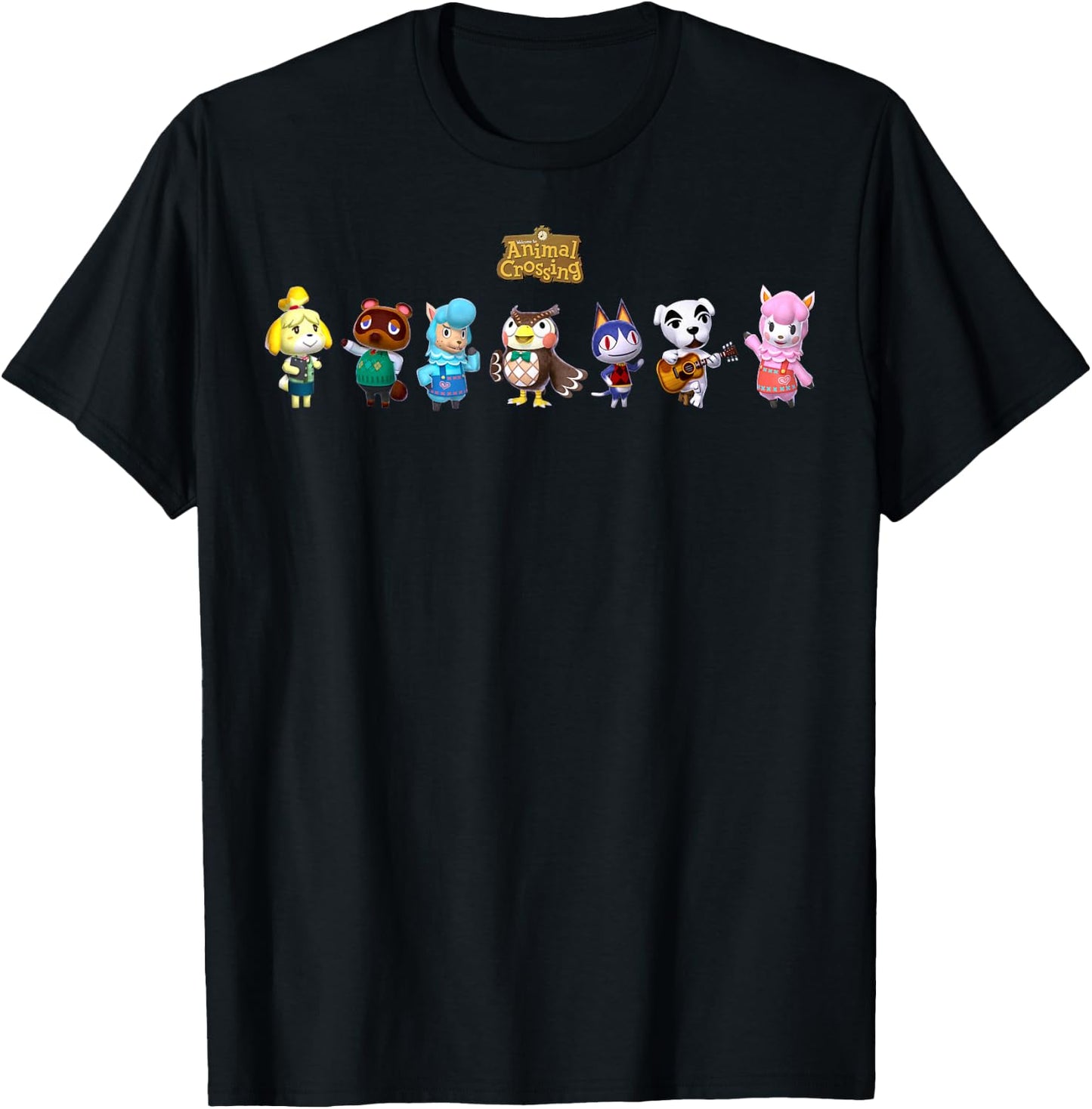 Animal Crossing Character Lineup Small T-Shirt - T-Shirt | Black