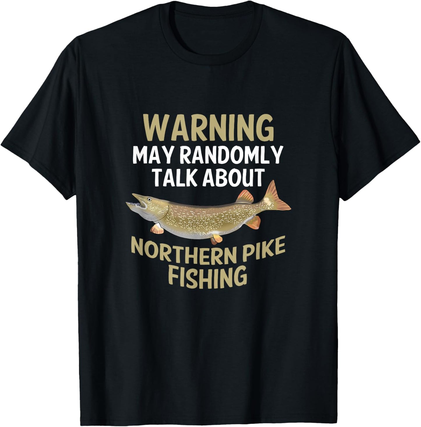 Funny Northern Pike Fishing Graphic Freshwater Fish Gift T-Shirt - T-Shirt | Black