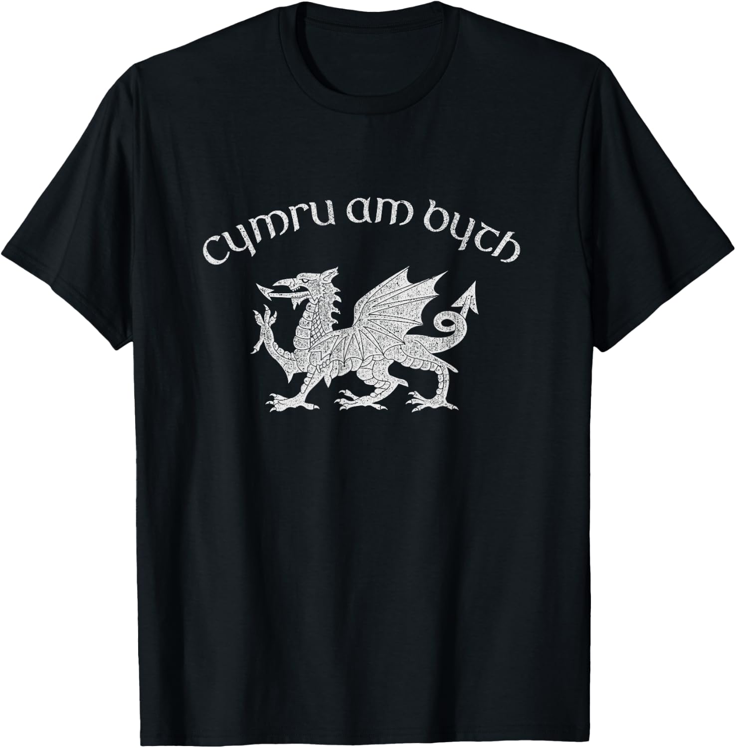Wales, Red Welsh Dragon, Cymru Am Byth - Welsh Pride T-Shirt - T-Shirt | Black