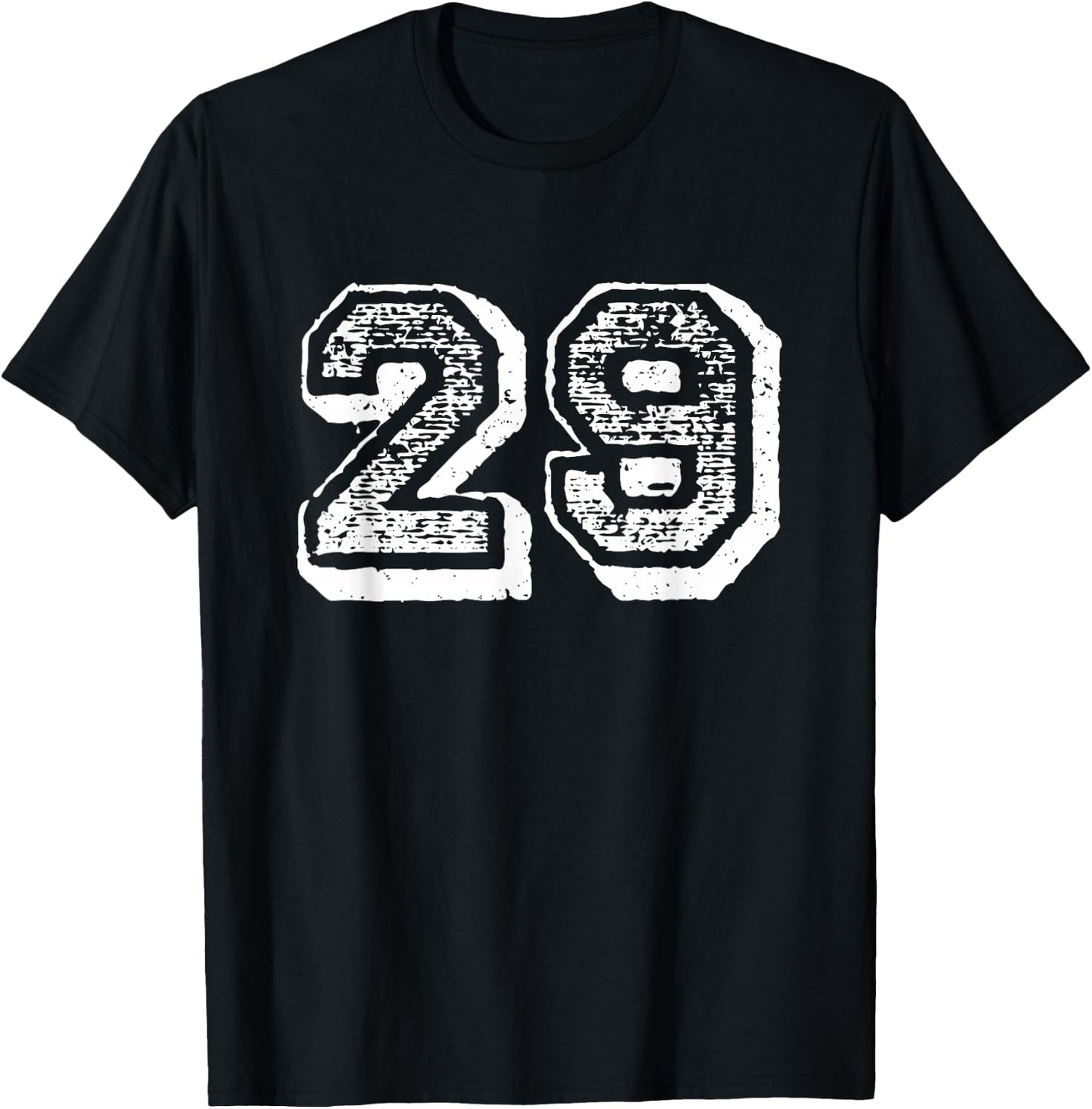 Number 29 Sports Jersey Player #29 Fan Front Print Vintage T-Shirt - T-Shirt | Black