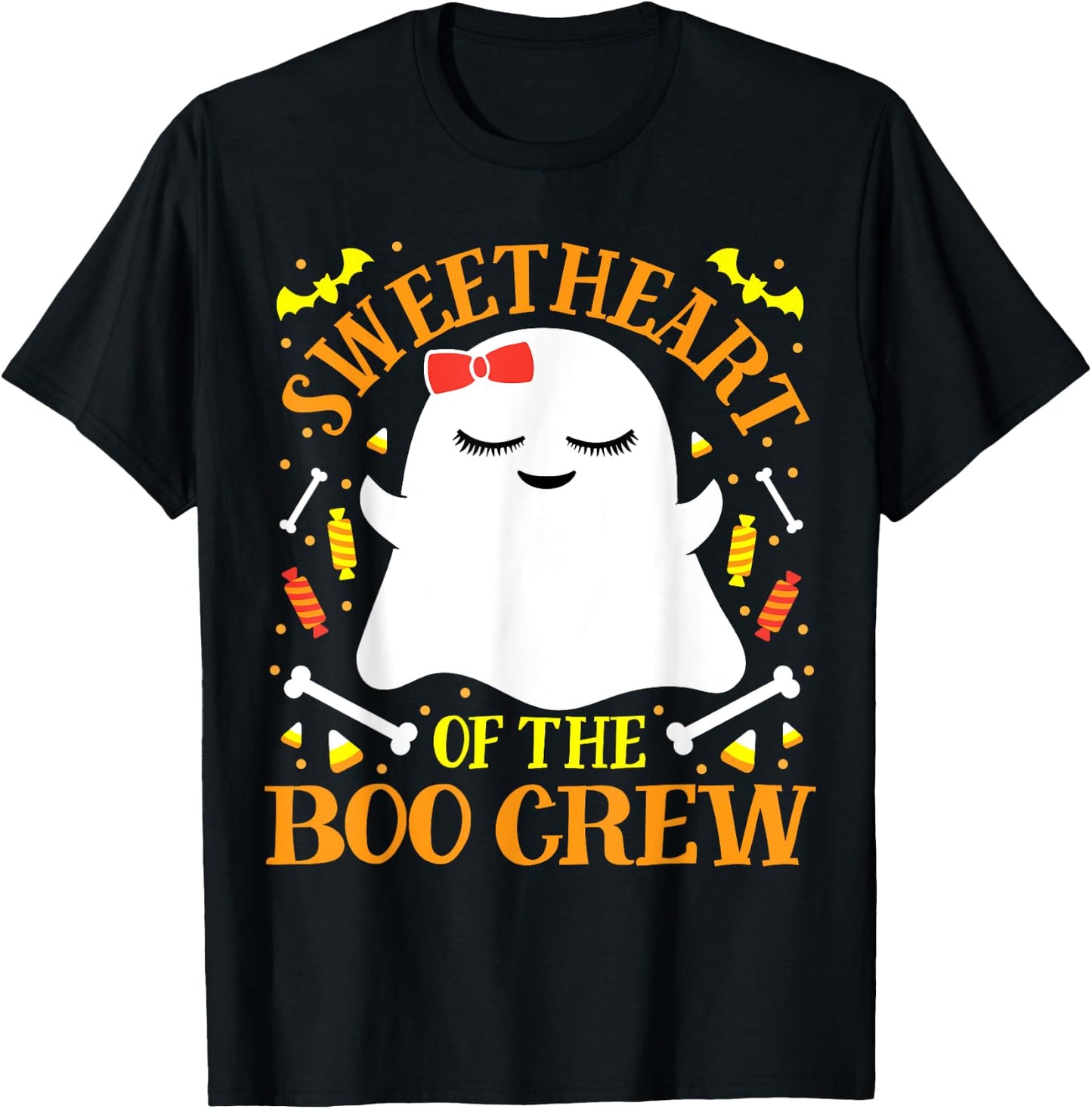 Sweetheart Boo Crew Ghost Matching Cute Girls Halloween T-Shirt - T-Shirt | Black