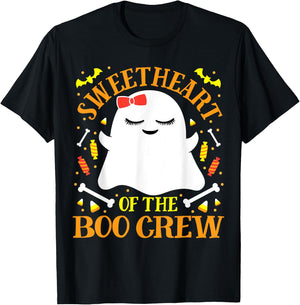 Sweetheart Boo Crew Ghost Matching Cute Girls Halloween T-Shirt - T-Shirt | Black