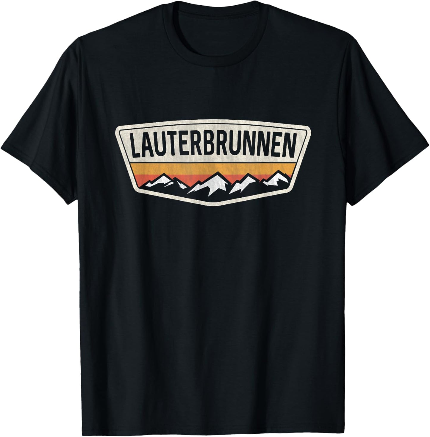 Lauterbrunnen Switzerland Shield - Lauterbrunnen Swiss T-Shirt - T-Shirt | Black