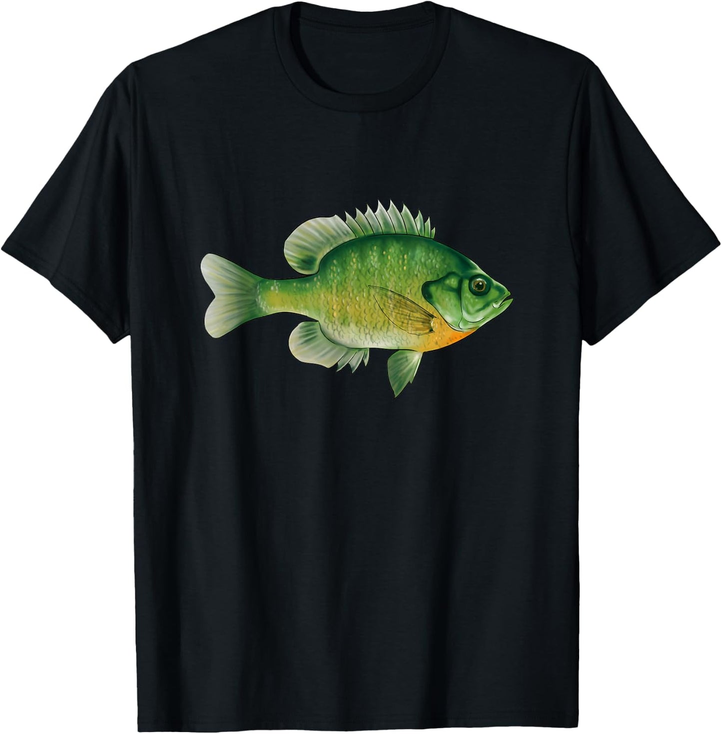 Bluegill Fishing Illustration Bream Freshwater Fish Graphic T-Shirt - T-Shirt | Black