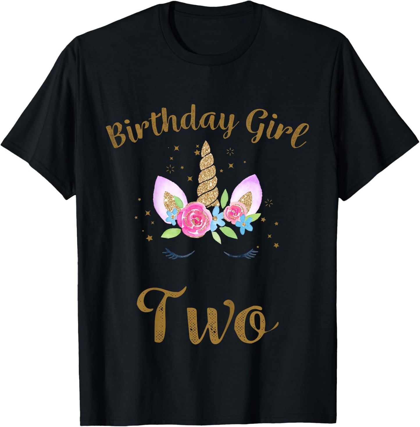 Kids 2nd Birthday Girl Unicorn Shirt Second Birthday Outfit T-Shirt - T-Shirt | Black