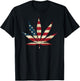 USA Flag Marijuana Leaf - Funny US Flag Pot Weed T-Shirt - T-Shirt | Black