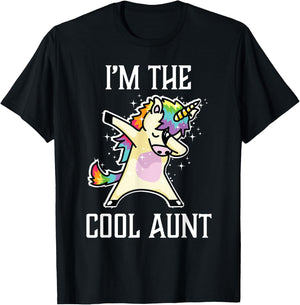 I'm the Cool Aunt Dabbing Rainbow Unicorn T-Shirt - T-Shirt | Black