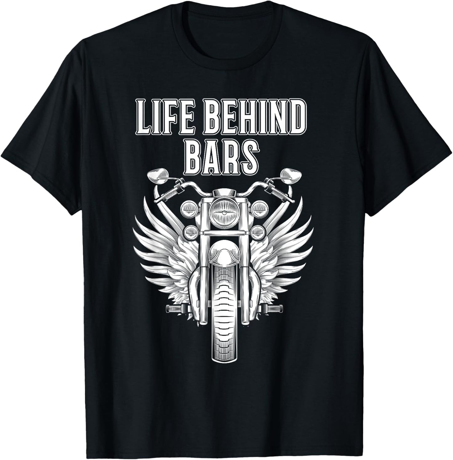 Motorcycle Shirts Funny Life Behind Bars Biker Men Dad T-Shirt - T-Shirt | Black