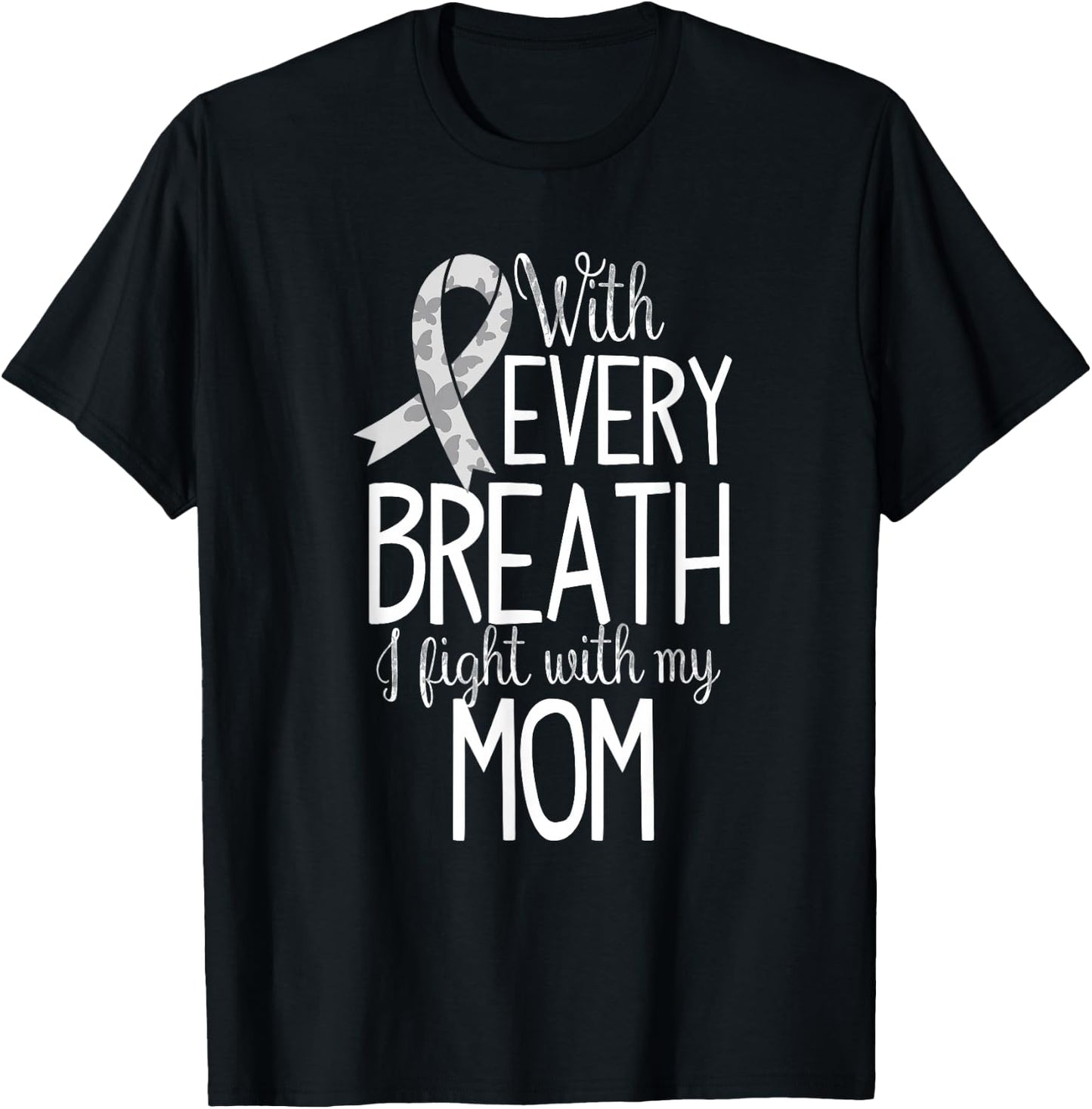Mom Lung Cancer Awareness T Shirt Women Men Kids T-Shirt - T-Shirt | Black