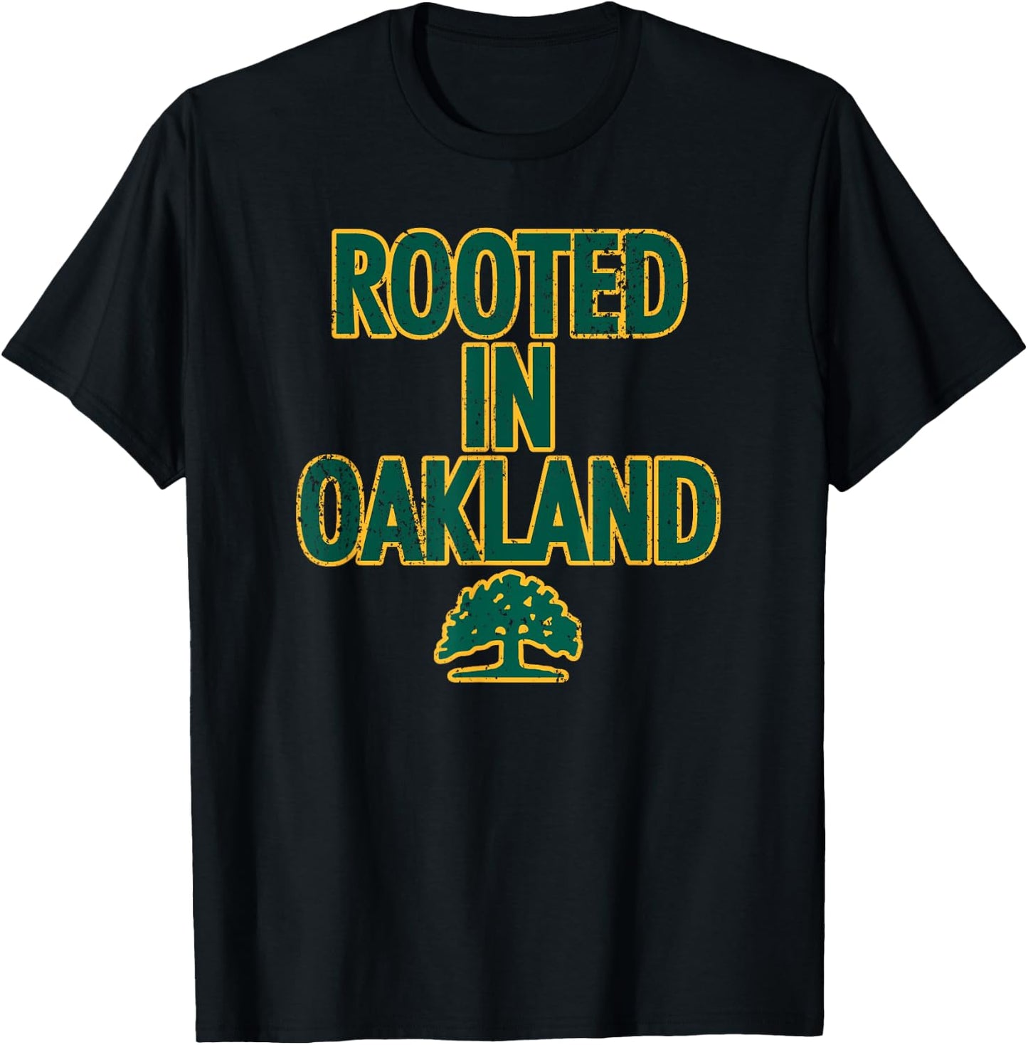 1852 OAK Oakland Tree - Adults, Kids - Black - Short Sleeve - - Classic Fit - Polyester - Machine Wash T-Shirt - T-Shirt | Black
