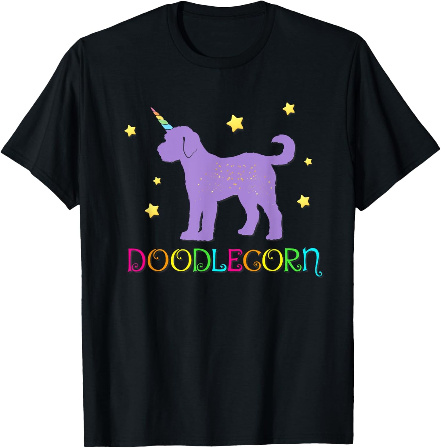 Doodlecorn Doodle Dog Unicorn Aussiedoodle Sheepadoodle Men Women Kids T-Shirt - T-Shirt | Black