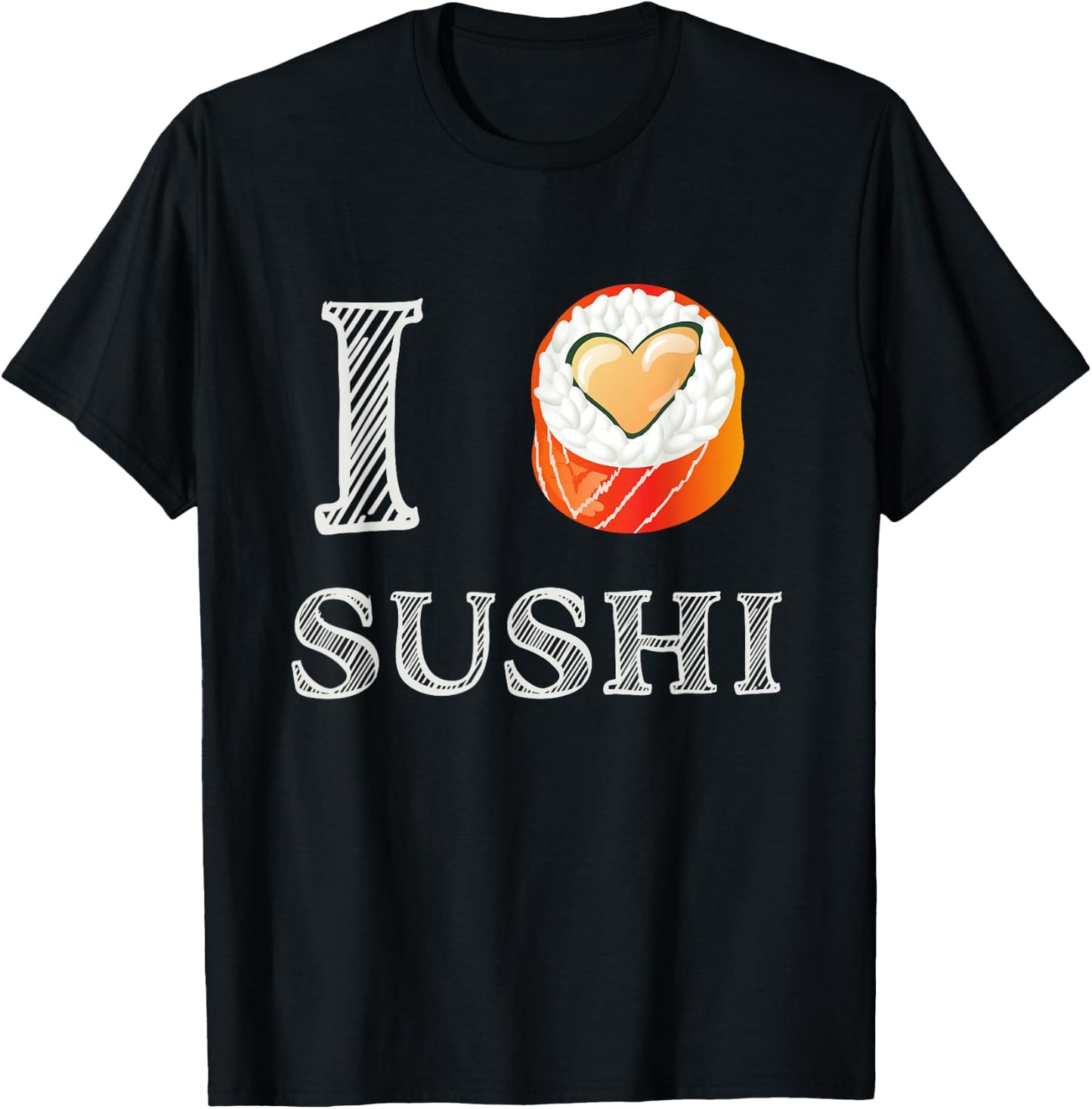 I Love Sushi - Cute Love Heart Japanese Food T-Shirt - T-Shirt | Black