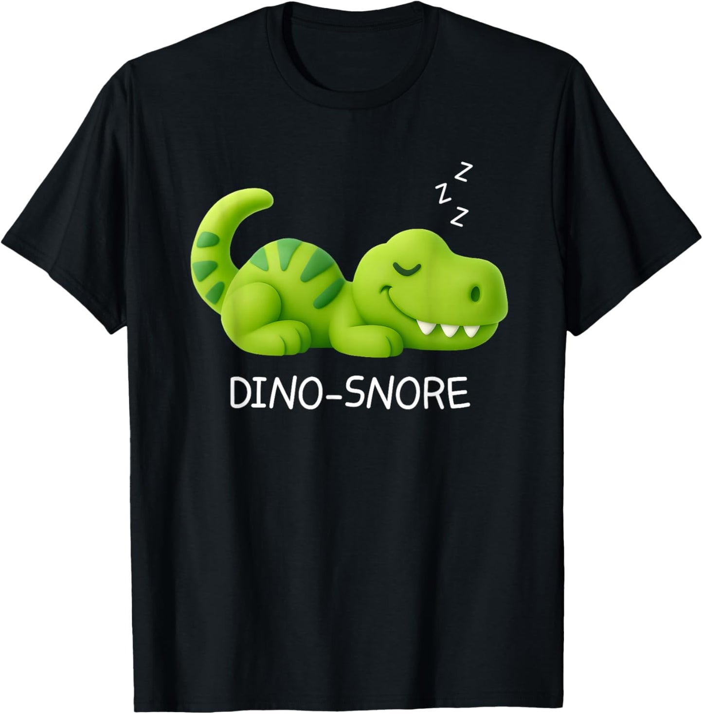 Dinosaur Pun, Sleeping, Dino-Snore, Funny, Jokes, Sarcastic T-Shirt - T-Shirt | Black