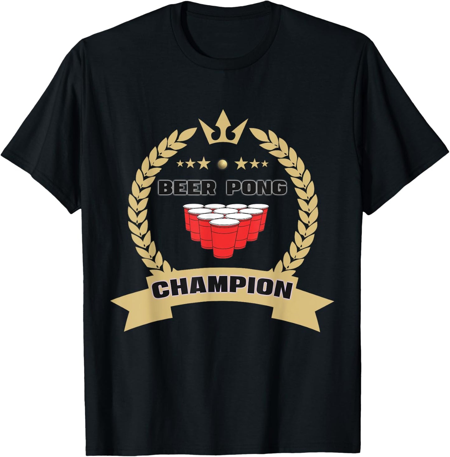 Beer Pong Champion Tournament Master Team Legend Champ T-Shirt - T-Shirt | Black