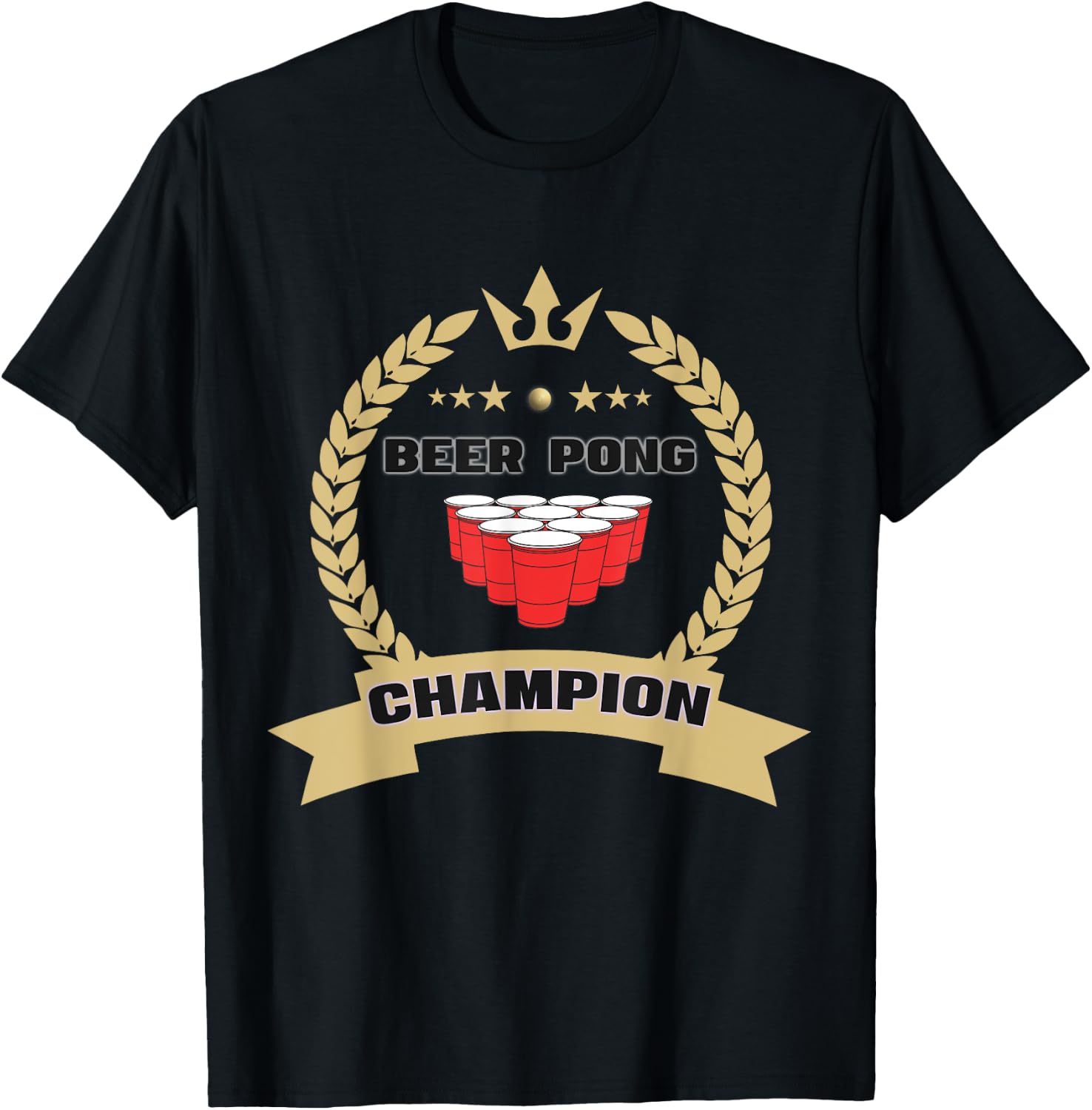 Beer Pong Champion Tournament Master Team Legend Champ T-Shirt - T-Shirt | Black